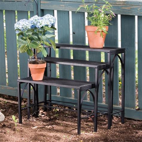 metal plant box stand|outdoor plant stands for deck.